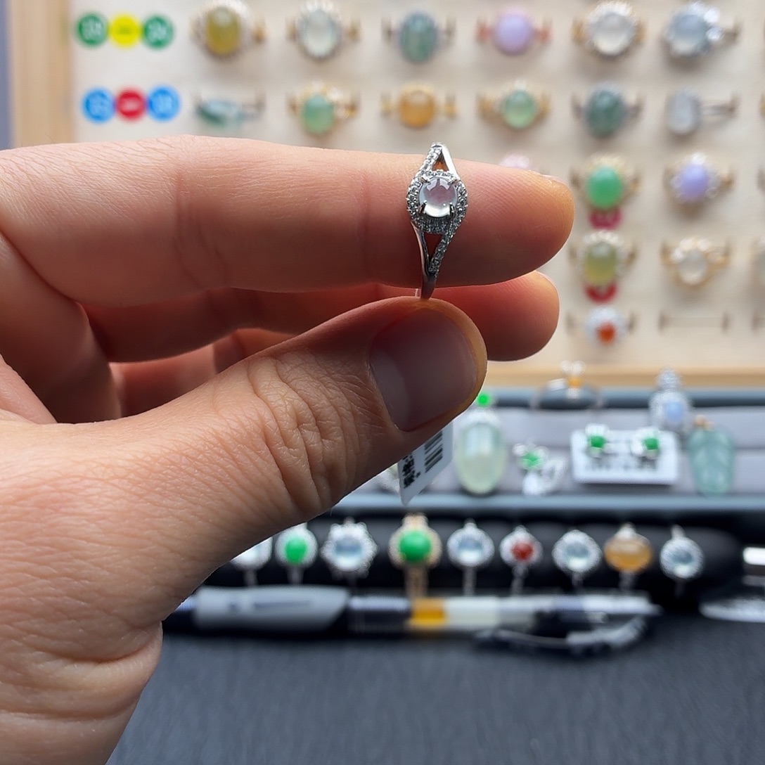 翡翠银S925镶嵌戒指