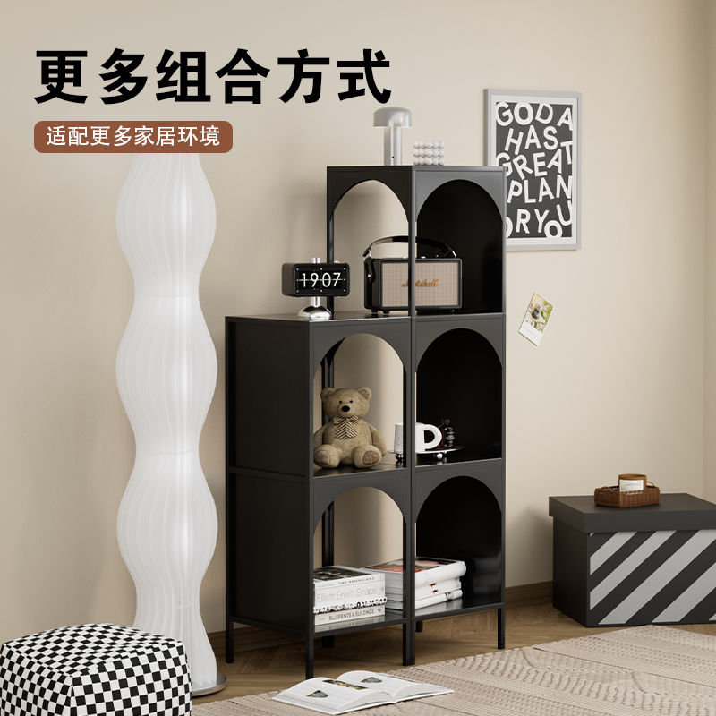 创意客厅落地置物架卧室书架角落书柜杂物收纳陈列架展示柜奶油风