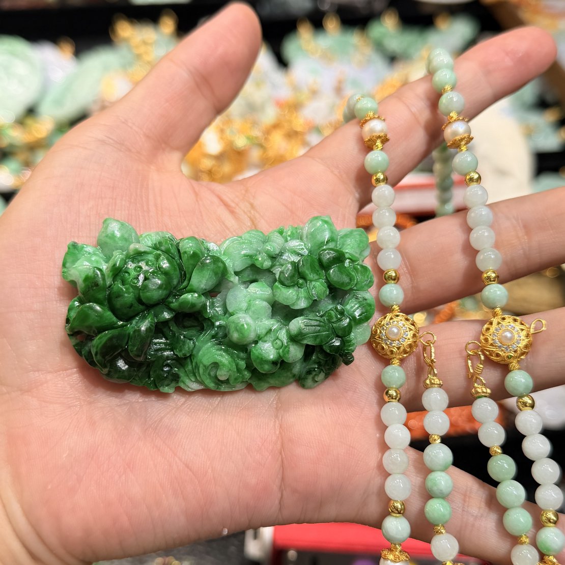 合金吊坠 满绿蜻蜓点水荷花吊坠