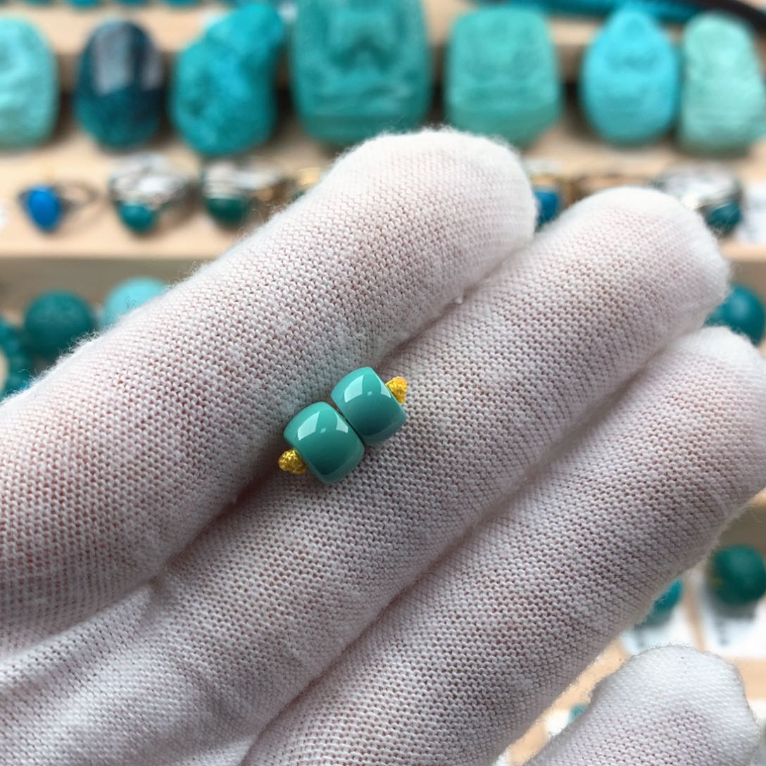 绿松石配饰未镶嵌卡7mm