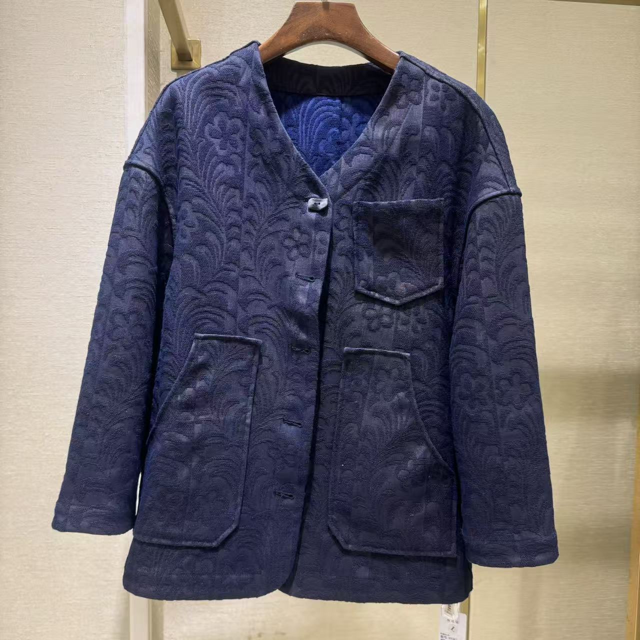 柞蚕丝秋冬长袖厚款外套上衣开衫QF199382-338176