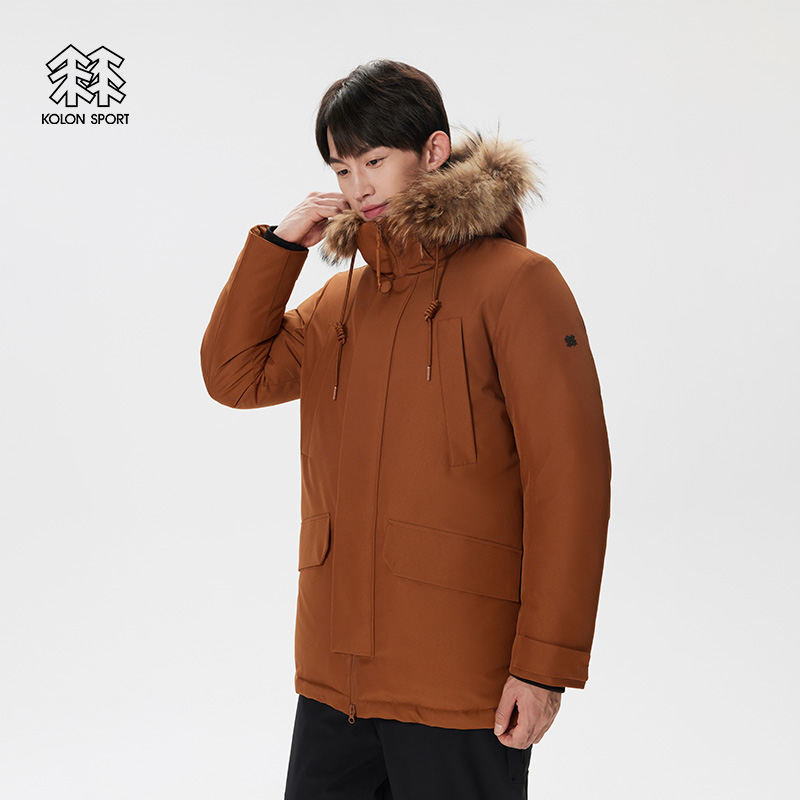KOLON SPORT可隆男SNOWBALL毛领羽绒服GTX防水防风透湿鹅绒夹克