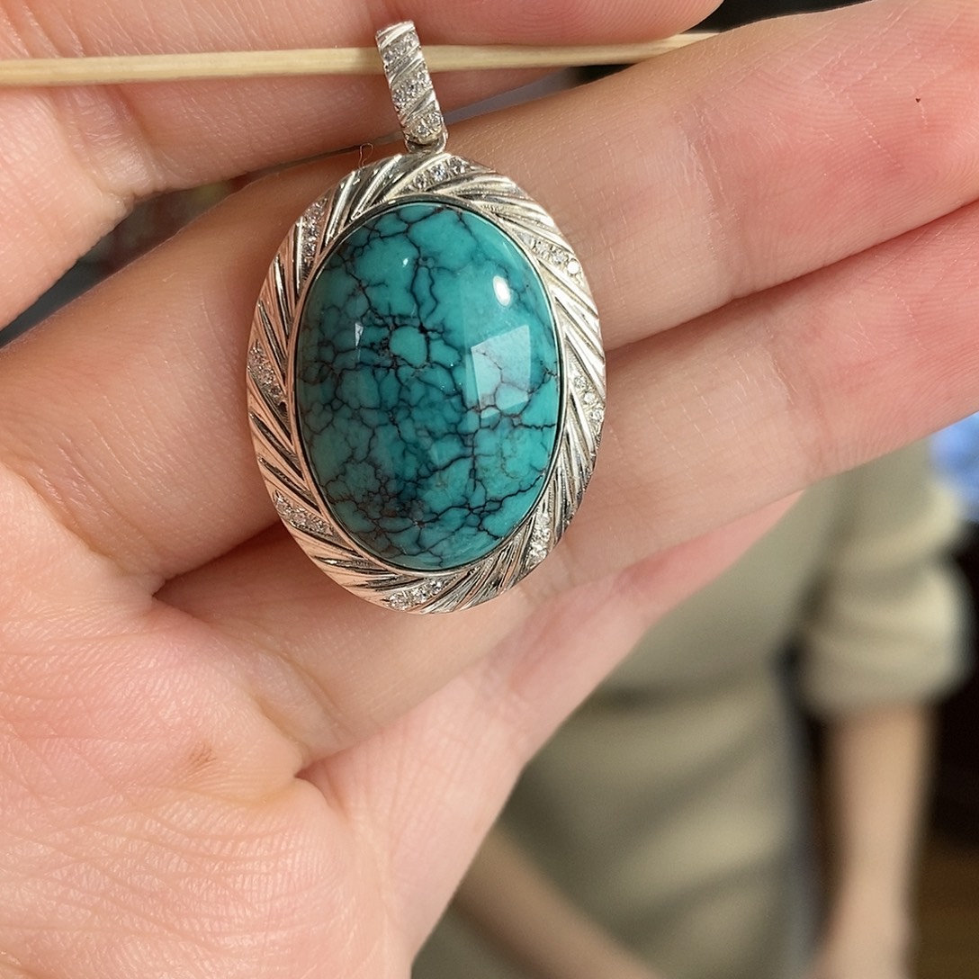 绿松石银S925镶嵌珠宝奇石