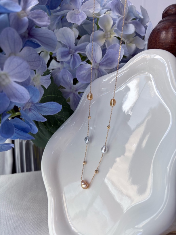 18k金海水Keshi满天星5mm