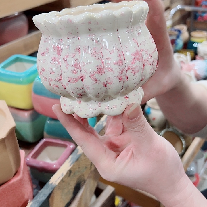 有孔，凑单福利满10元发货陶瓷多肉花盆！