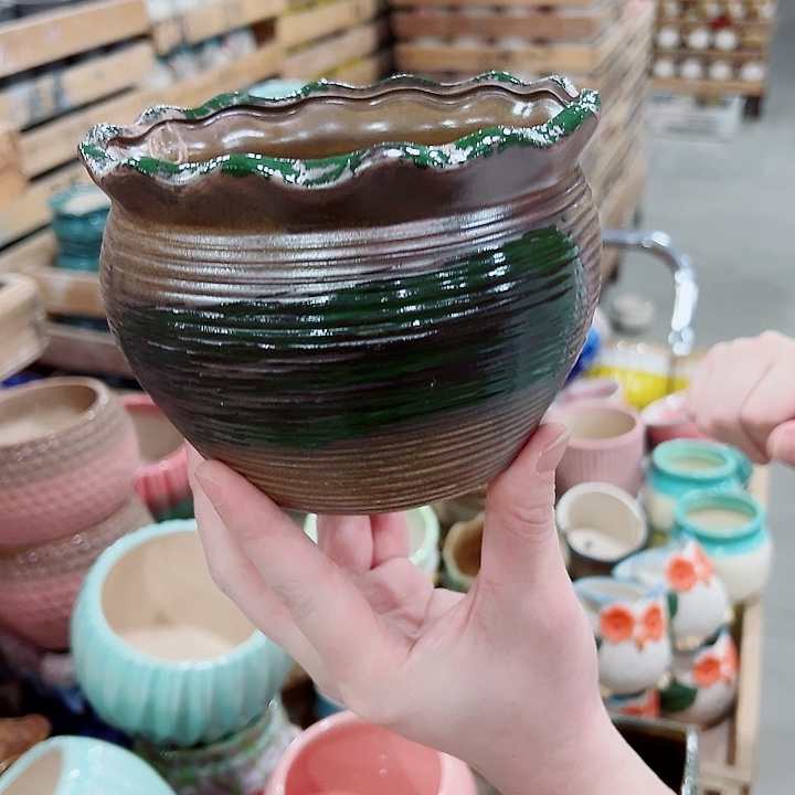 有孔，凑单福利满10元发货陶瓷多肉花盆！