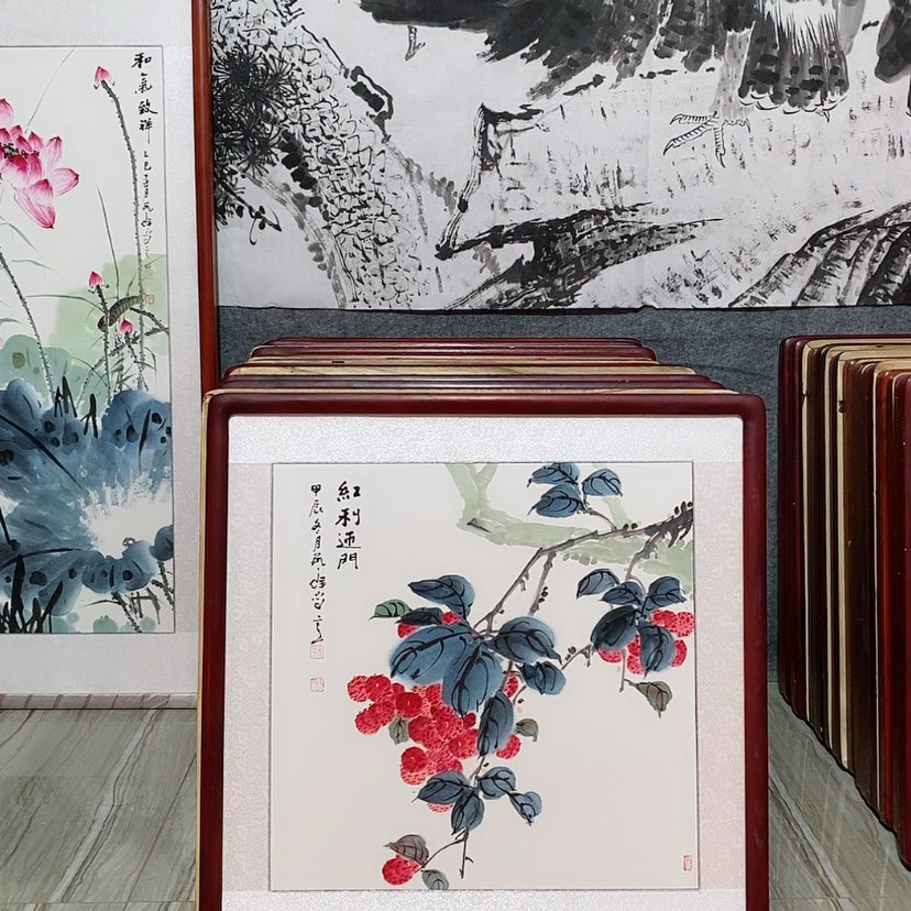 【闪购商品】国画书画作品带框65×65厘米