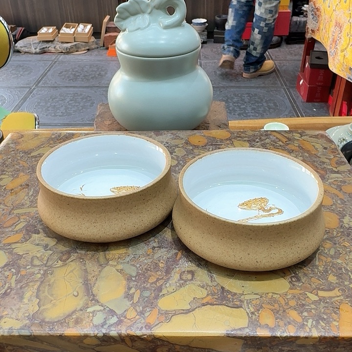 陶烧品茗杯。。。品茗两个