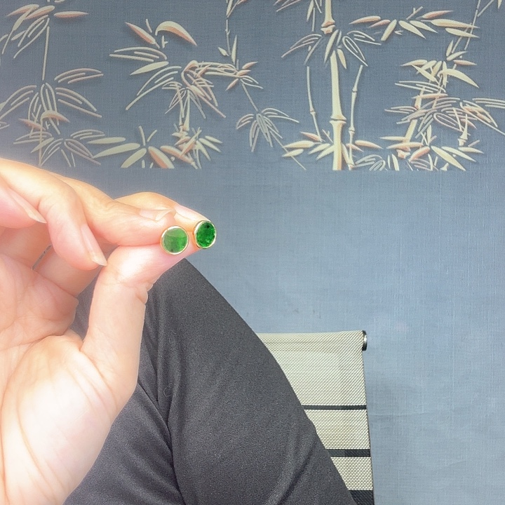 畅***好翡翠银S925镶嵌耳饰特价