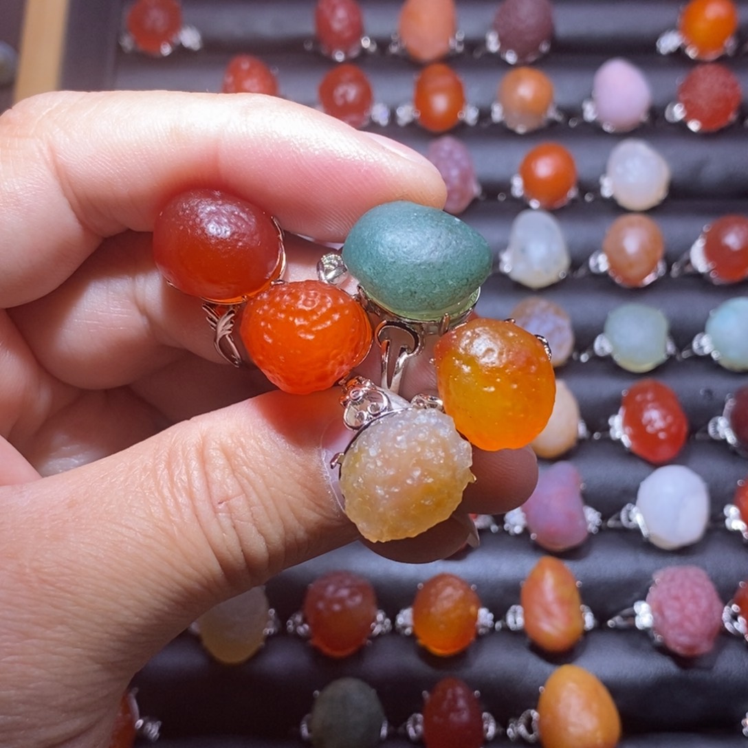 田***海玛瑙/玉髓合金戒指