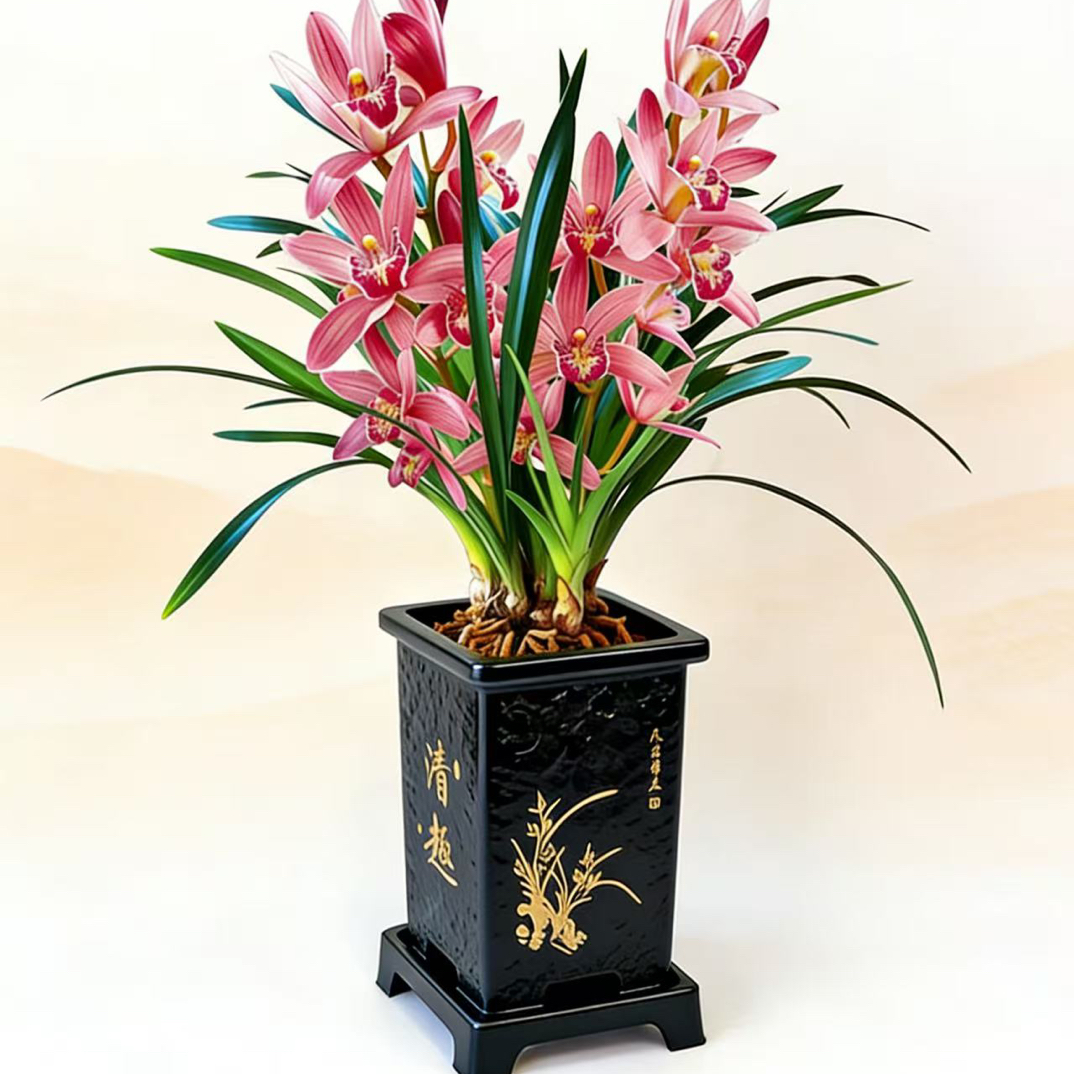 FS 红粉佳人2-3花剑浓香型兰花盆栽室内外好养易活带花剑