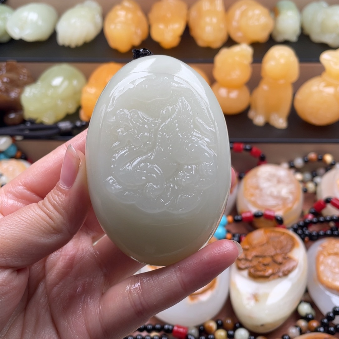 A****石材天然古青石手把件