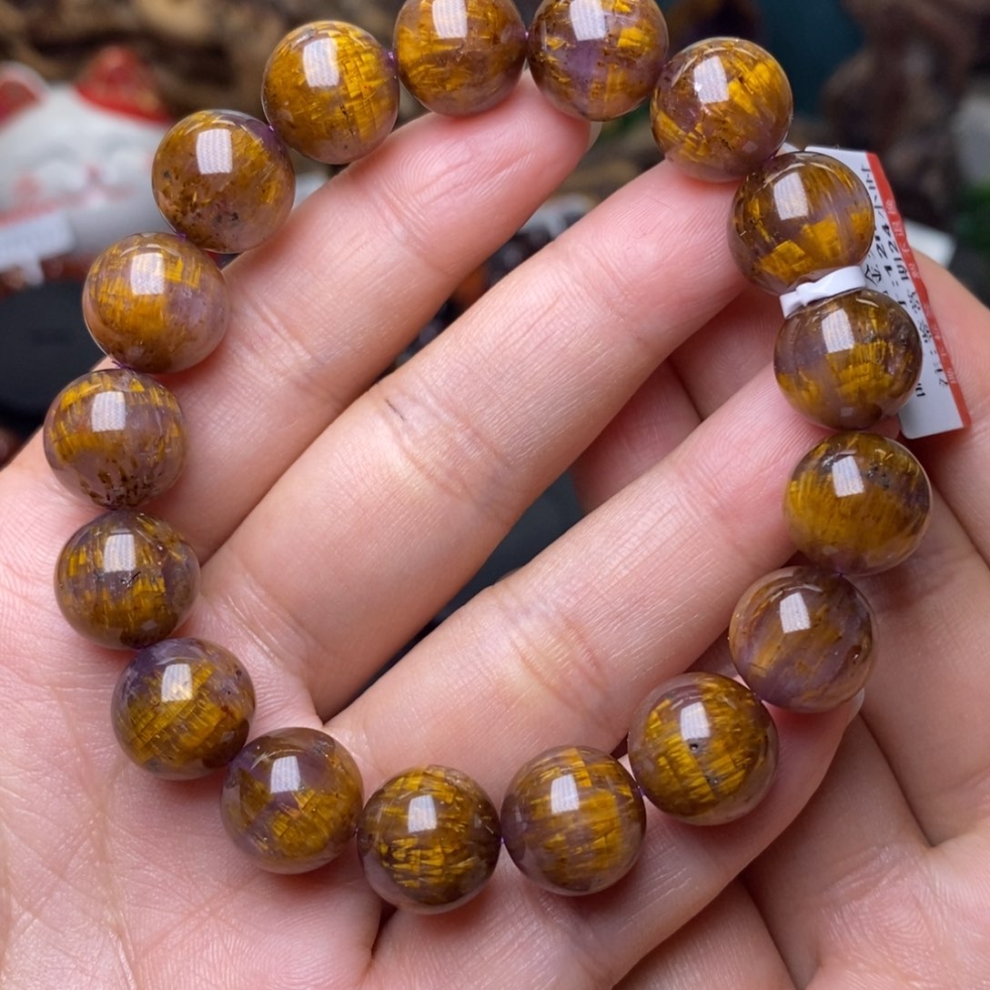 水晶A017极光金多多单圈12m未镶嵌杍*