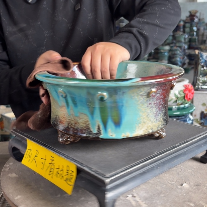 。一风堂石湾花盆 无孔水仙盆 内22*10