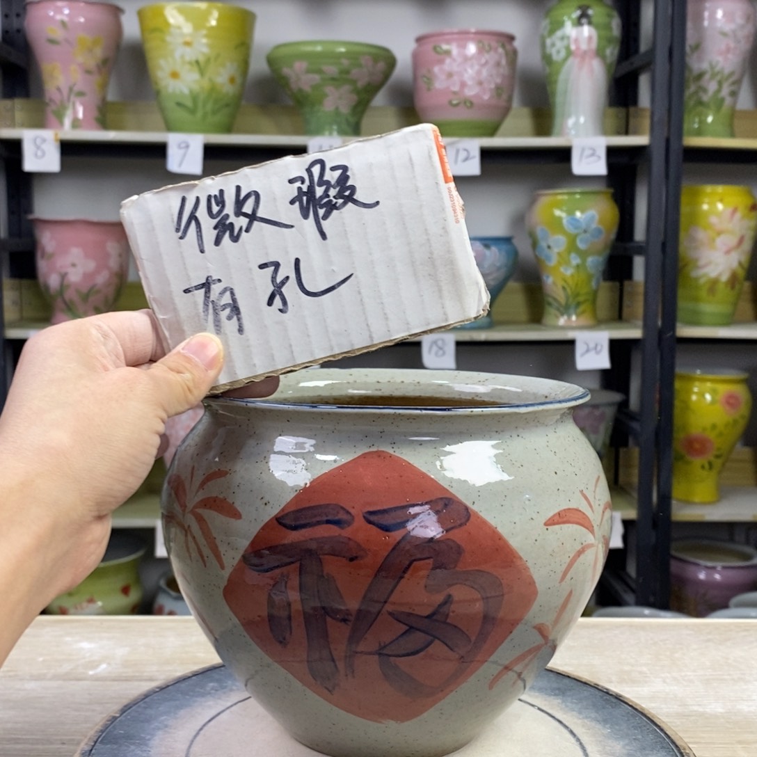 景德镇手工手绘陶瓷花盆