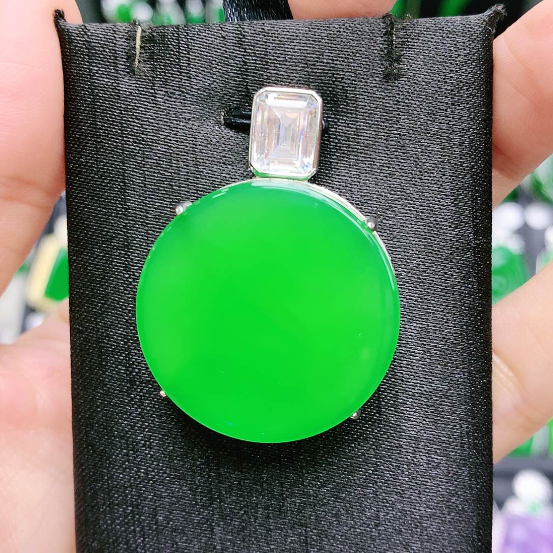 玛瑙/玉髓吊坠银S925镶嵌