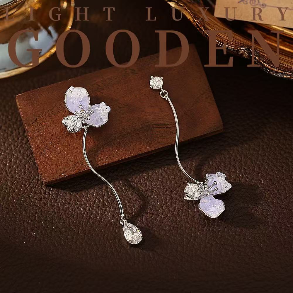 铜合金耳饰 Gooden岛家【百转千回】银针春夏新款气质高级感耳环