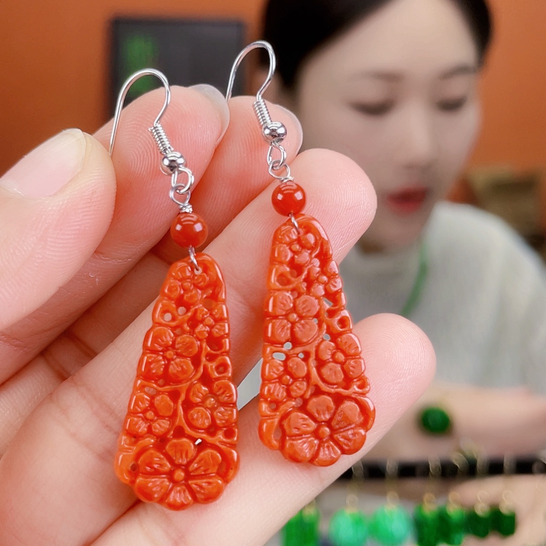 翡翠未镶嵌耳饰饰品