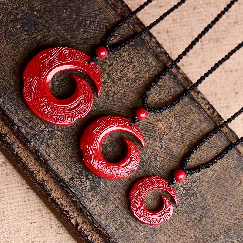 天然辰砂11景墨正品朱砂《时来吊坠项链》保真高含量紫金砂