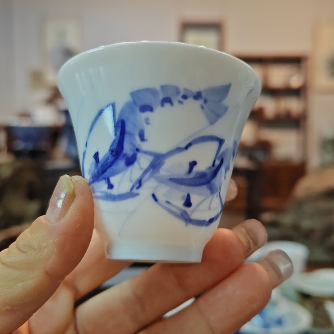 游**得景德镇手工手绘虾趣主人杯