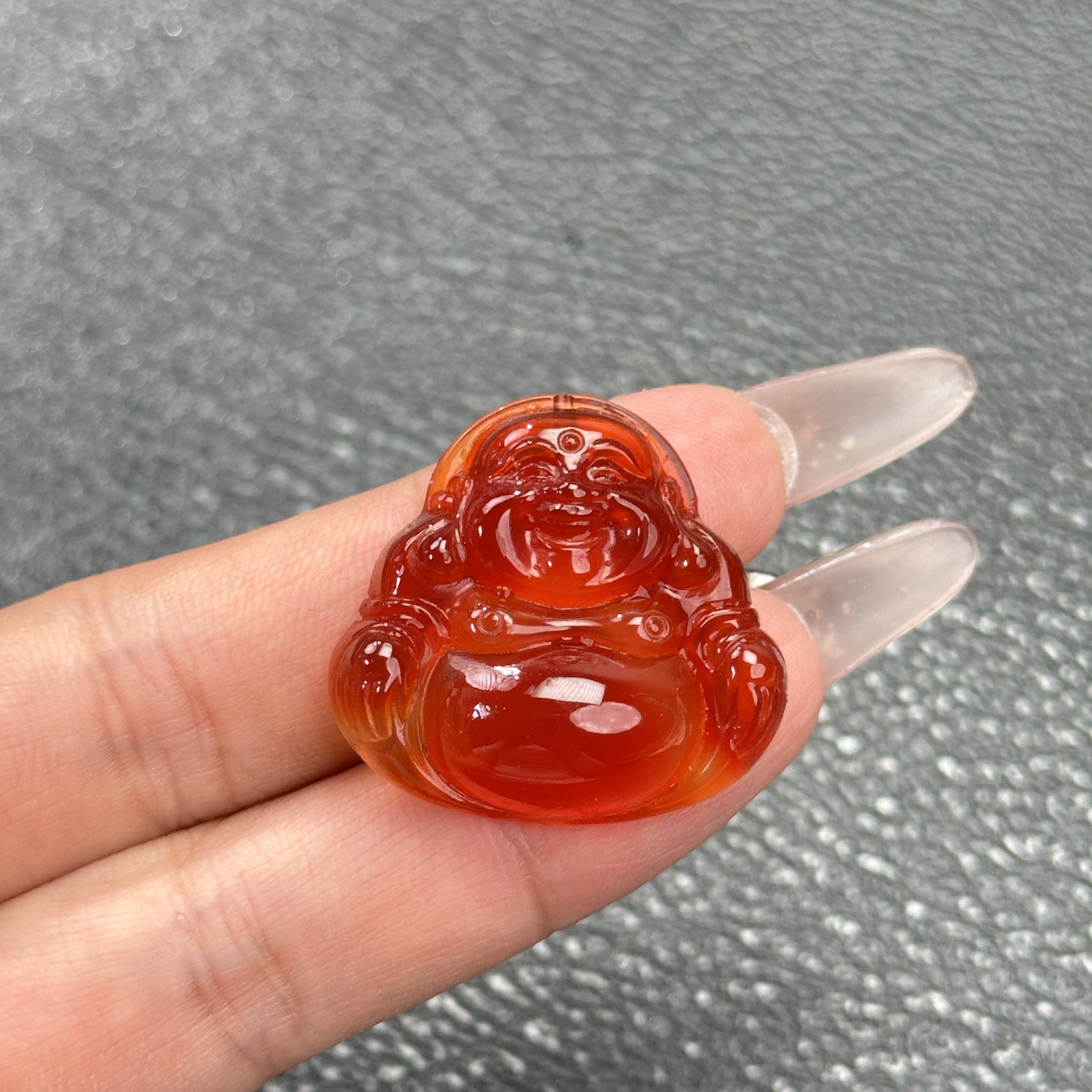 天然江料玛瑙玉髓原矿原色弥勒佛挂件吊坠