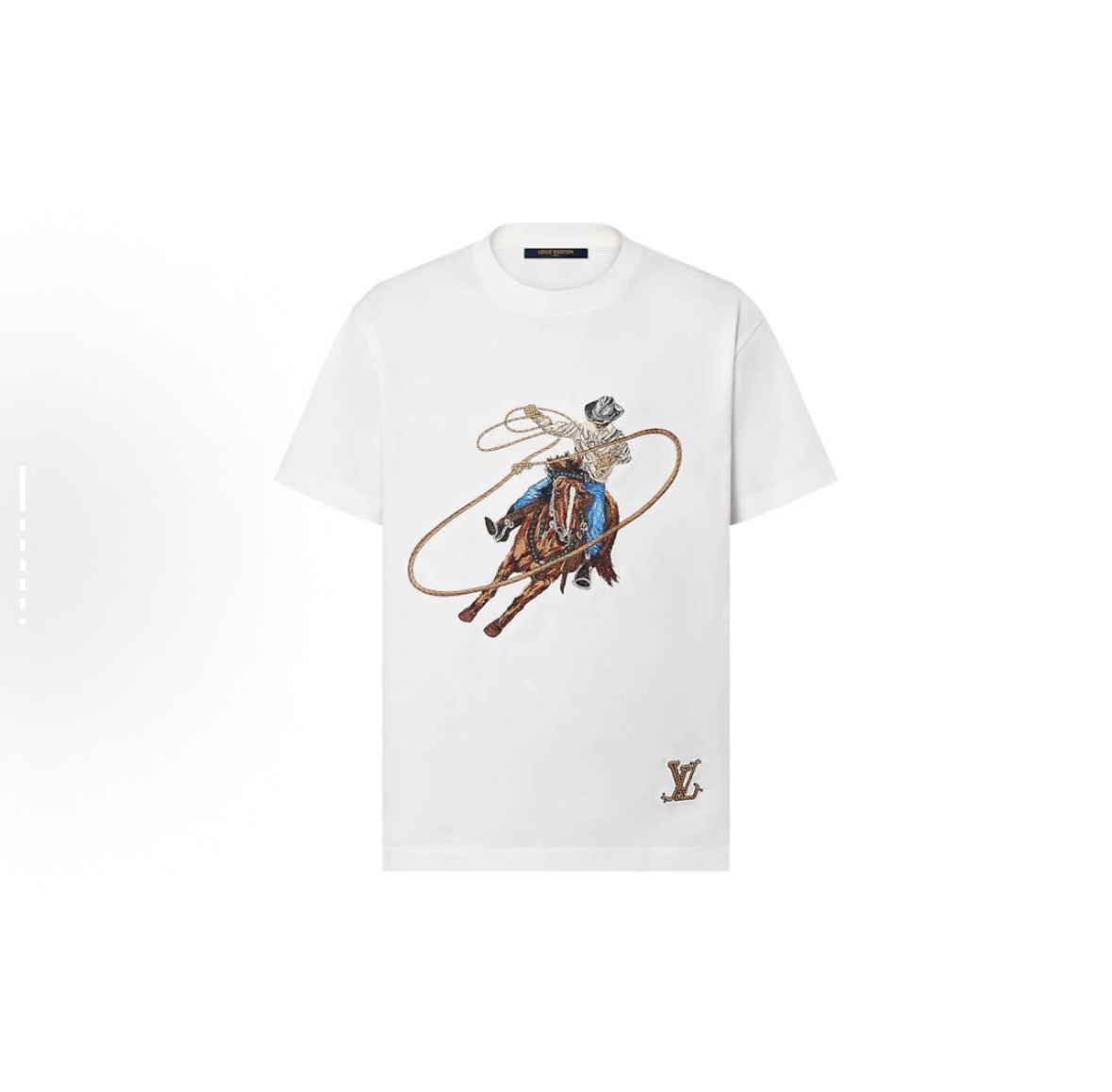 全新未使用 LouisVuitton/路易威登 牛仔刺绣圆领短袖/L码/11888