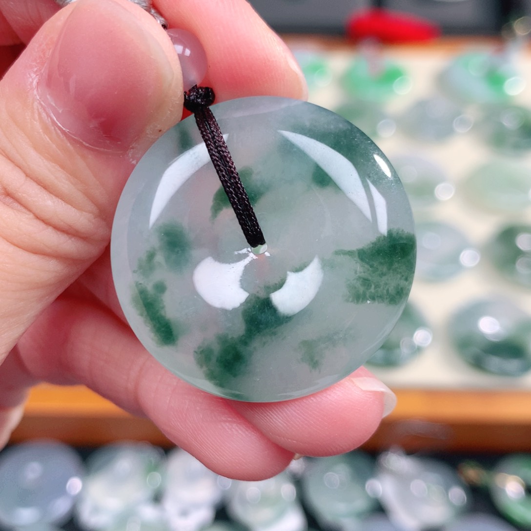 翡翠未镶嵌颈饰天然缅甸翡翠a货30.8-6.6