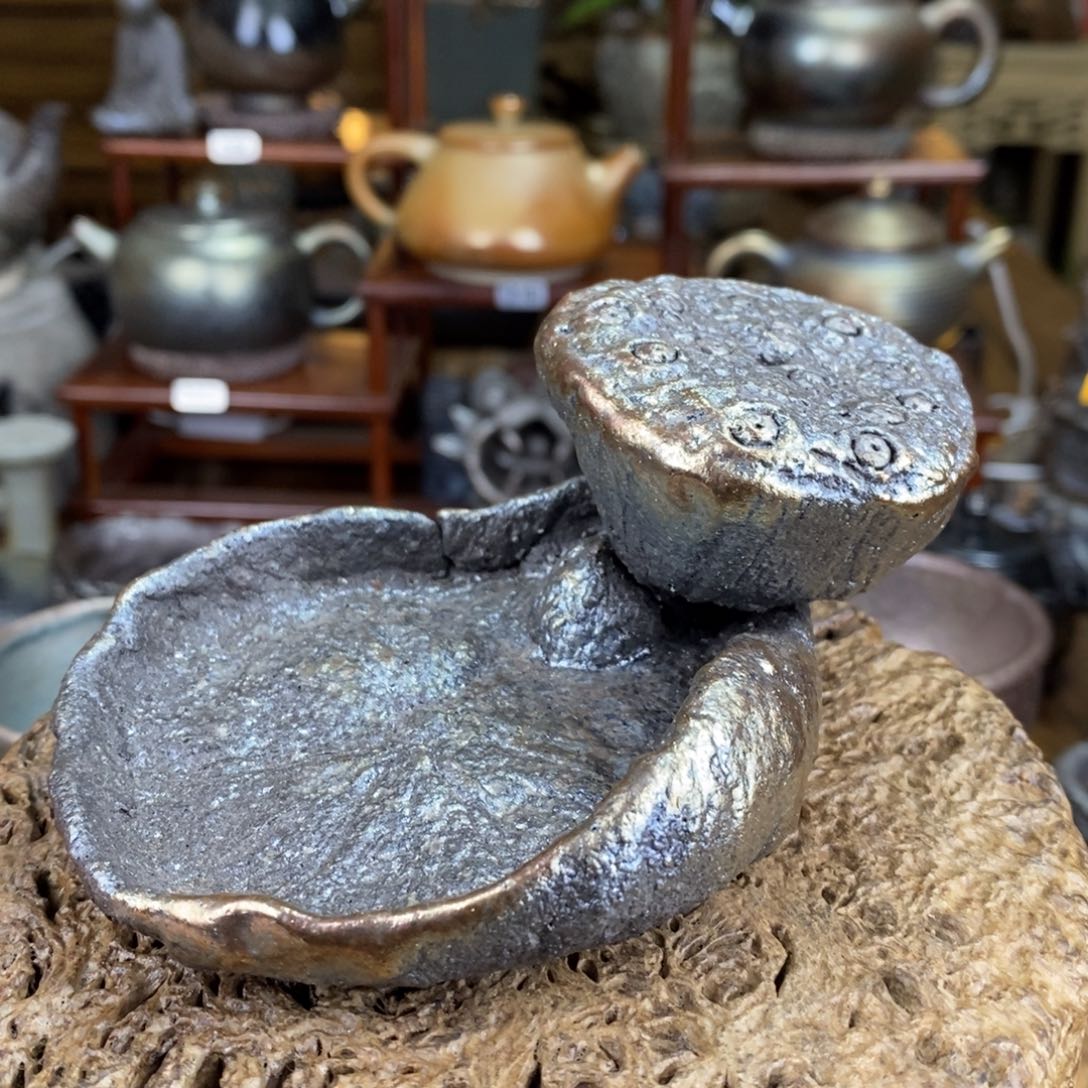建水紫陶，柴烧茶器，新春大漏