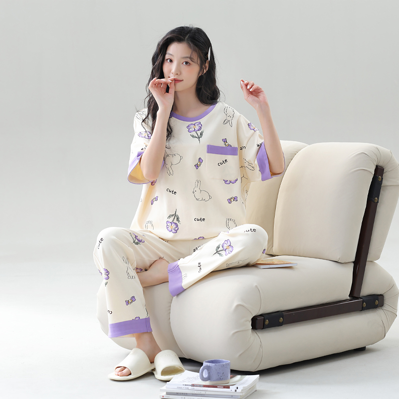 A500-A549 睡衣女春秋冬时尚宽松长袖长裤家居服套装