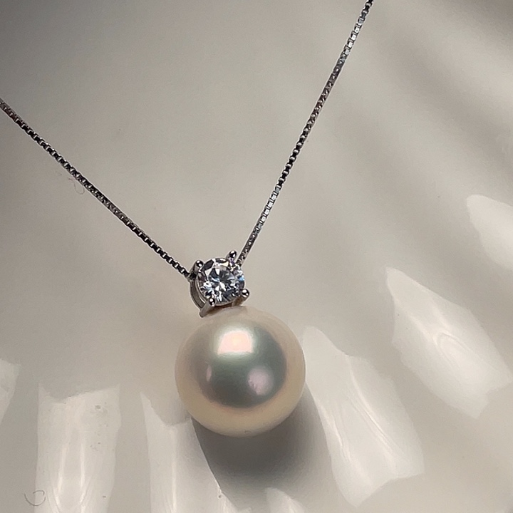 淡水珍珠颈饰银S925镶嵌米*