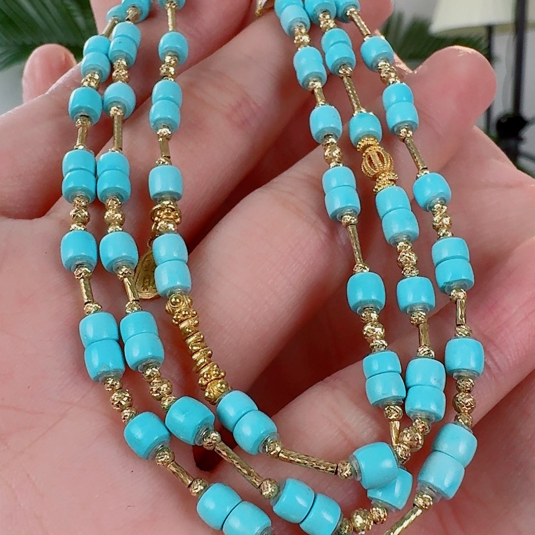 18K金镶嵌绿松石珠宝奇石