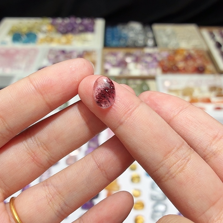 水晶未镶嵌吊坠(不含链)紫超七 蛋面 巨大花瓣