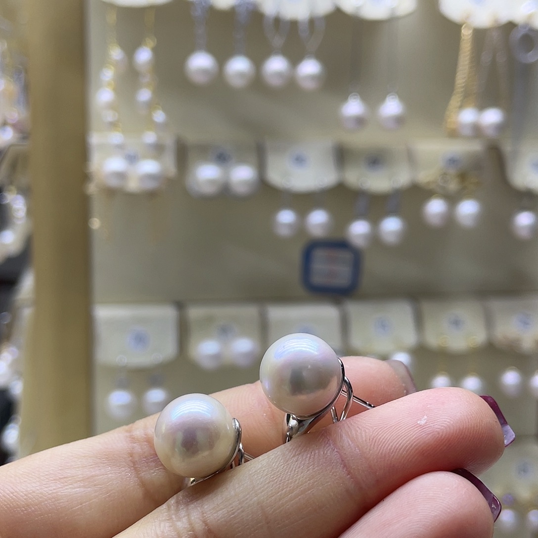 淡水珍珠耳饰银S925镶嵌