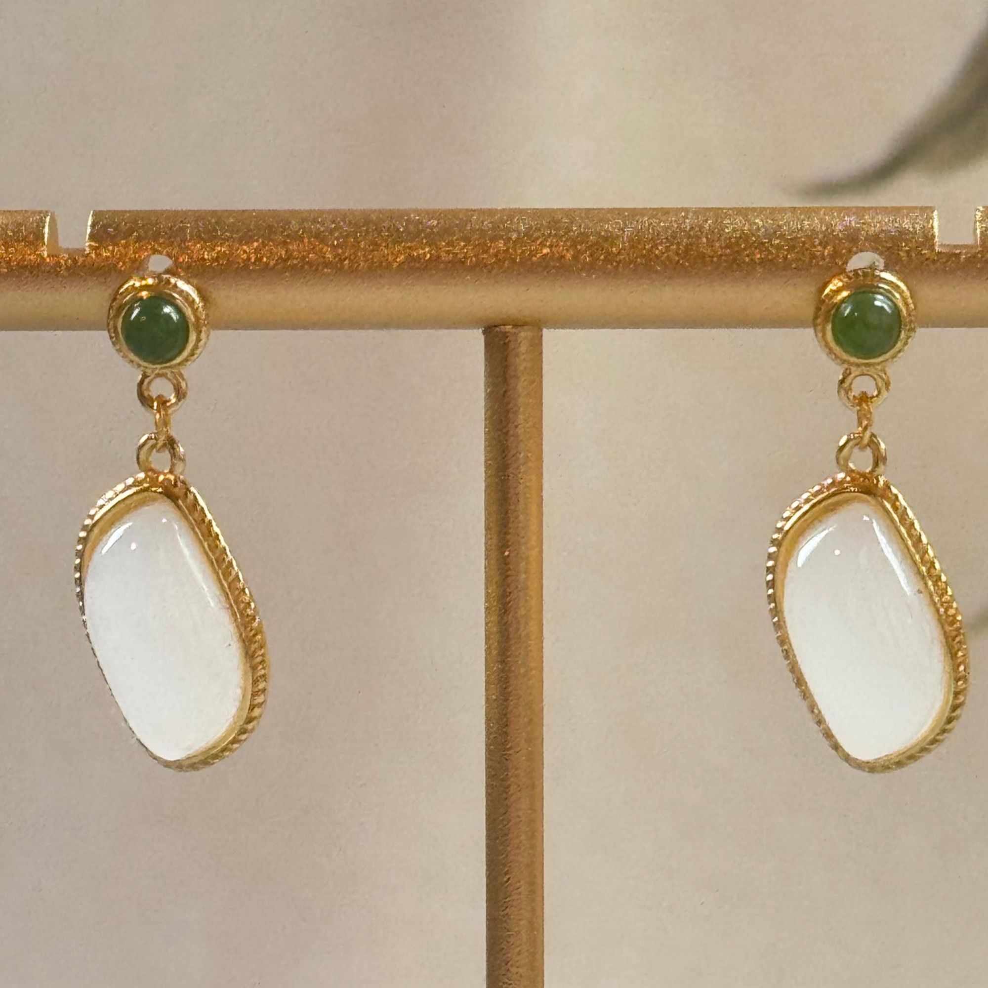 【谷辰珠宝】天然和田玉白玉耳环拍一发一（多样性发货）