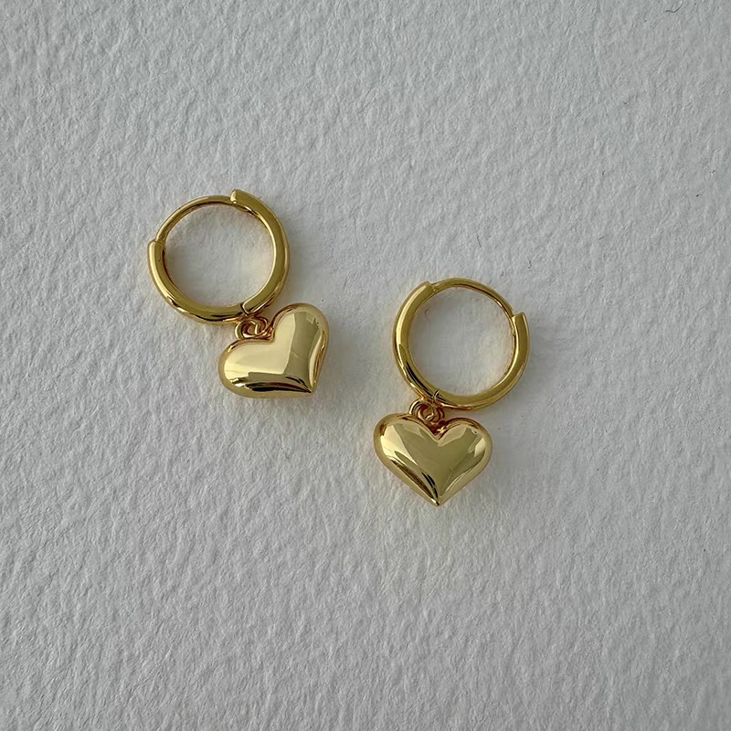 925银耳饰 【欣欣专享】925银怦然心动黄色爱心耳坠YE1324