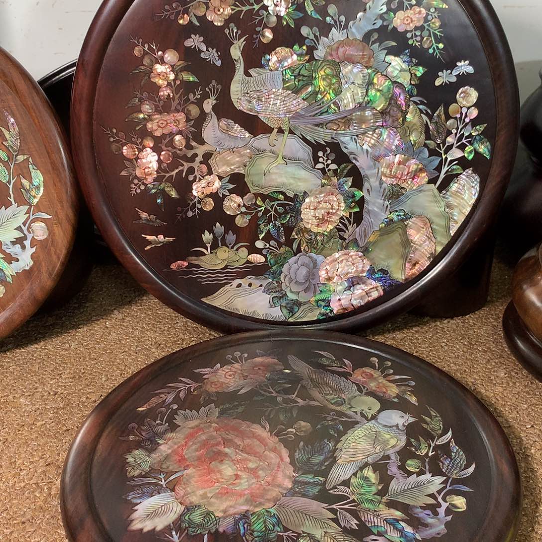 木交趾黄檀螺钿工艺两个