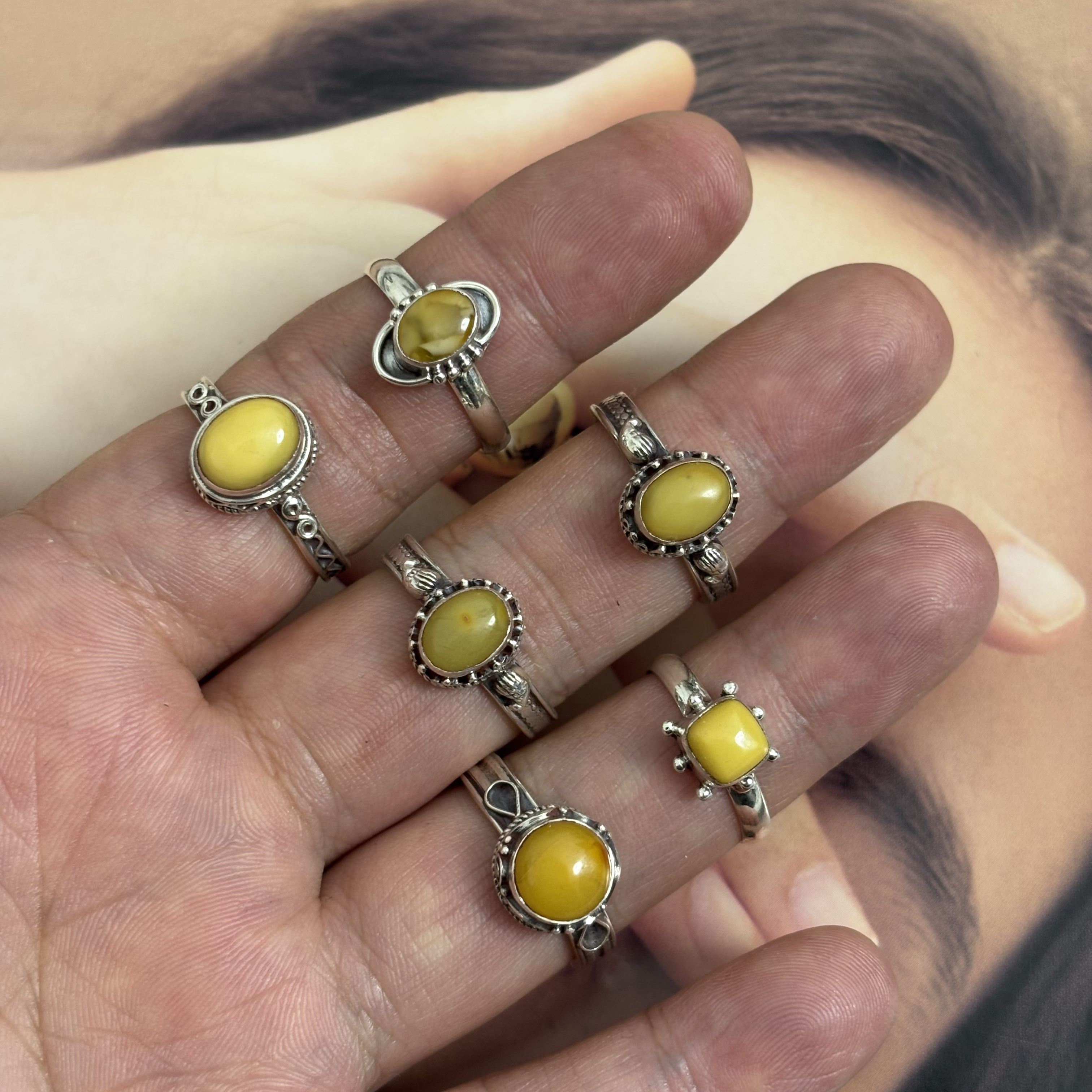 925银戒指 【松秀饰品】蜜蜜戒指 通体925银 复古时尚 个性简约