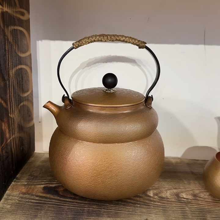 紫铜手工制作葫芦一张打烧水壶