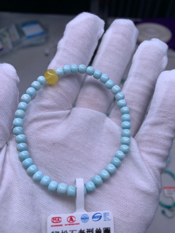 天然原矿绿松石单圈