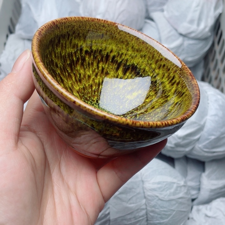 茶盏建窑建盏主人杯金丝束口