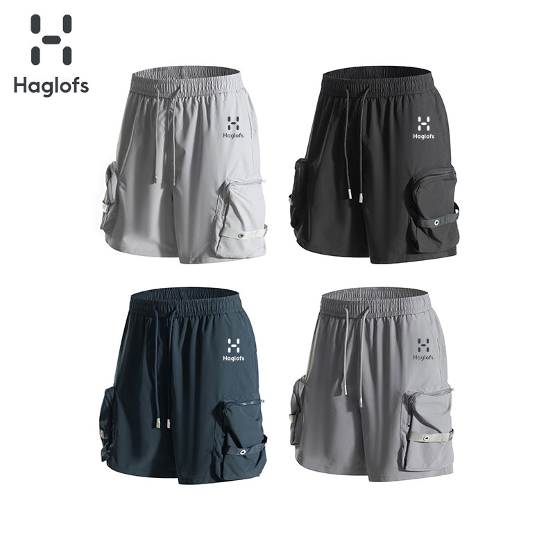 Haglofs火柴棍夏季口袋短裤裤纯色梭织休闲裤男士宽松春日慢人风