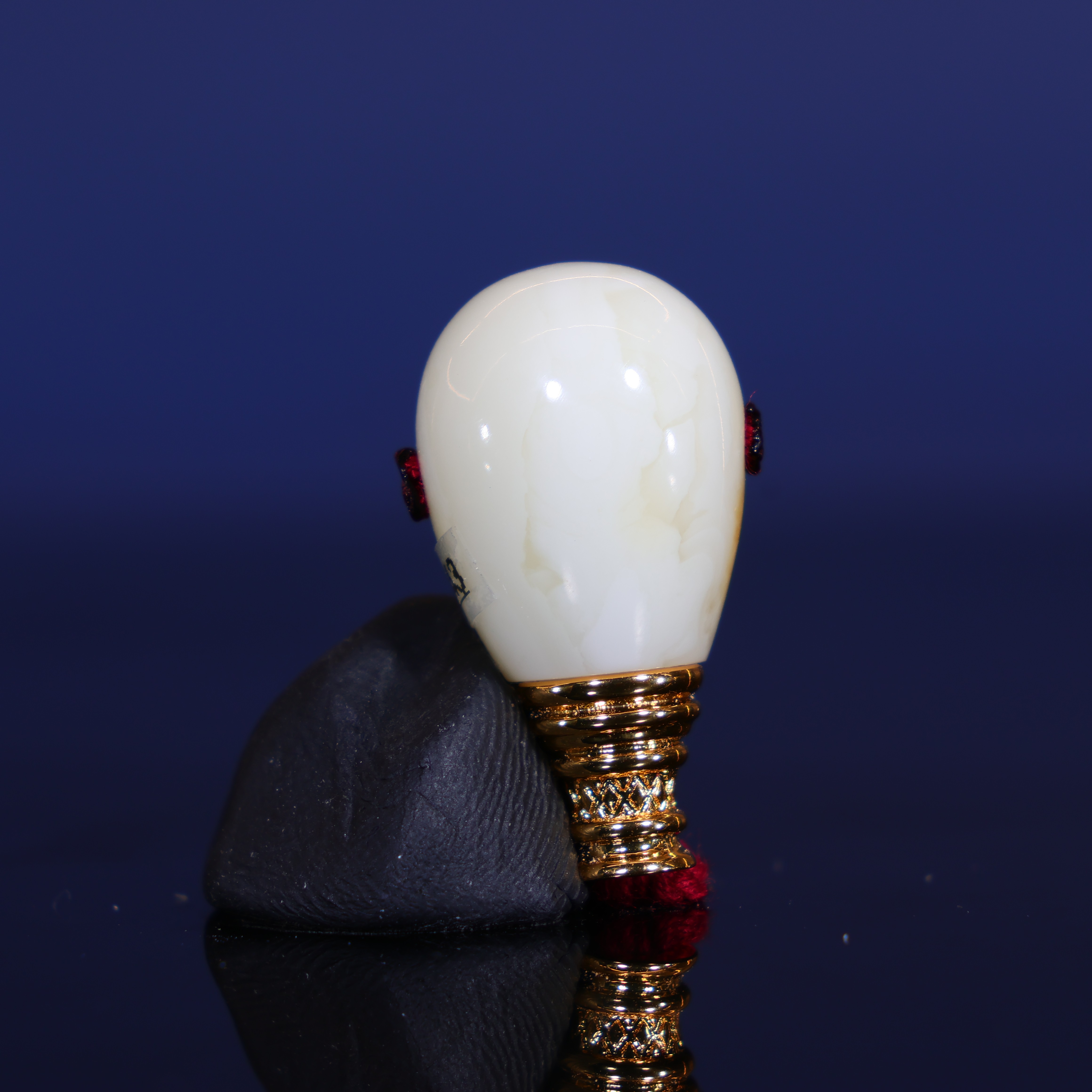 12m蜜蜡三通佛头天然原矿瓷白蜡满蜡纯白分体三通蜜蜡配饰C643