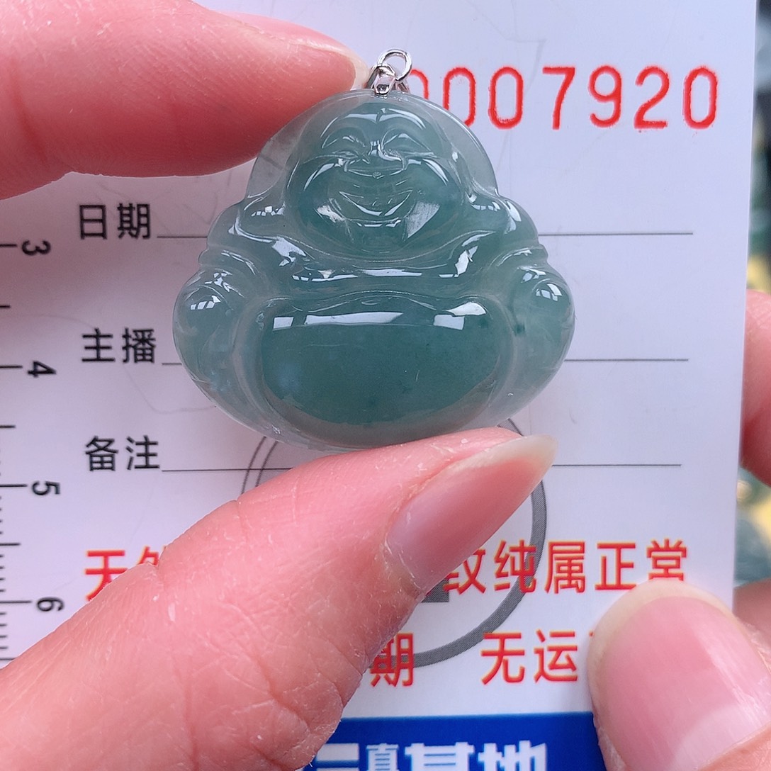 翡翠颈饰银S925镶嵌吊坠