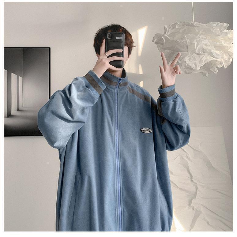 8833宽松夹克男女春秋季韩版潮流百搭立领外套ins潮牌上衣服