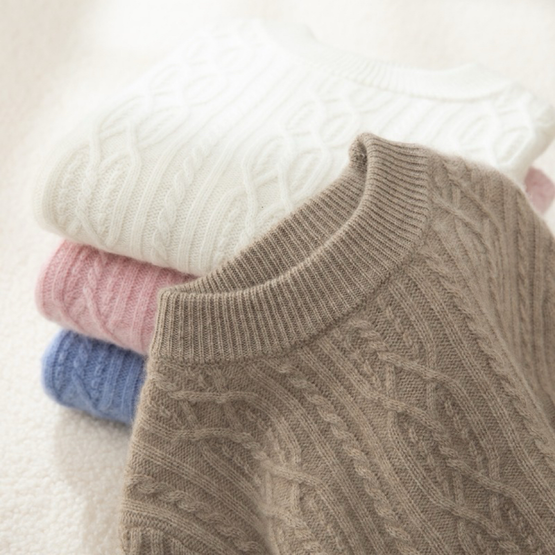 儿童35绒羊绒衫男童女童加厚常规冬季纯色休闲童装毛衣针织打底衫