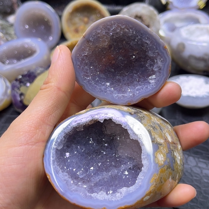 未镶嵌珠宝半成品水晶梦幻紫盆