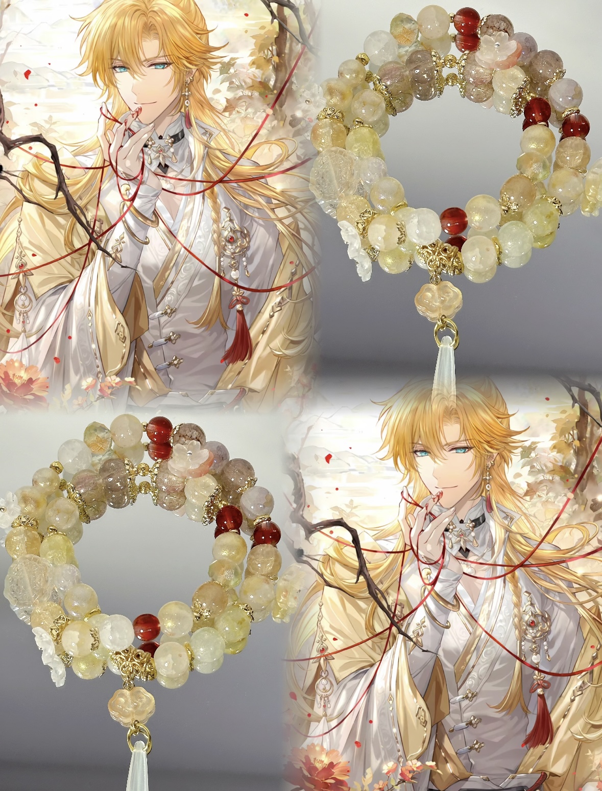 黄色散珠配件琉璃珠珠子串珠diy半成品