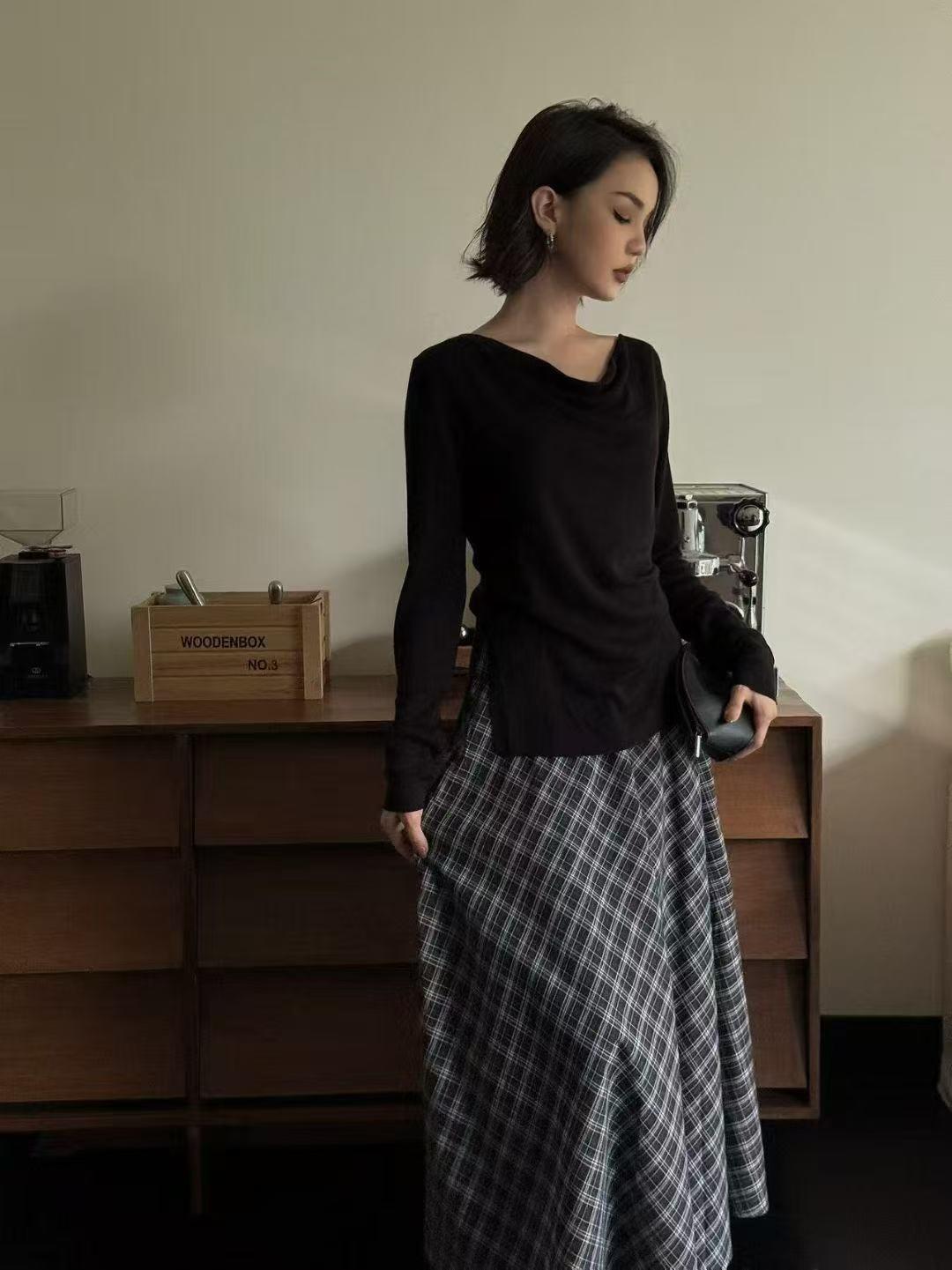 杨杨 MI2-格子半身裙套装E3153