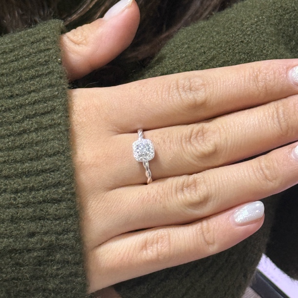 足银锆石戒指 15纯银s990女士戒指纯银偏软调大小时请勿暴力