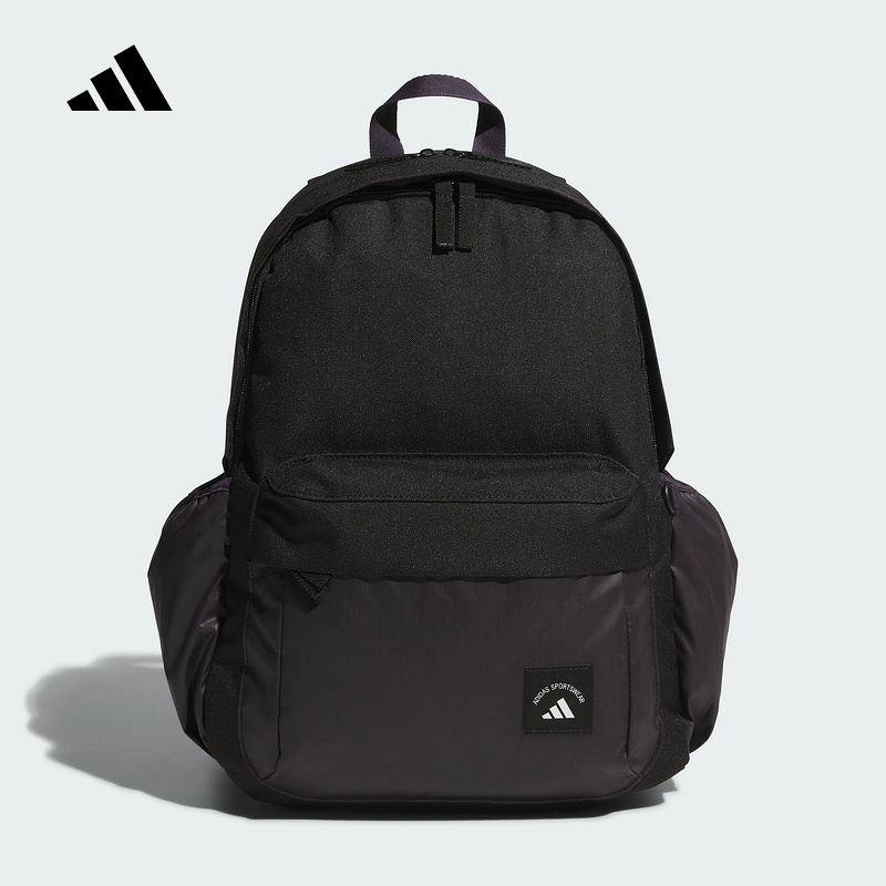 adidas阿迪达斯新款男女同款大容量学生运动双肩背包书包黑KC0266
